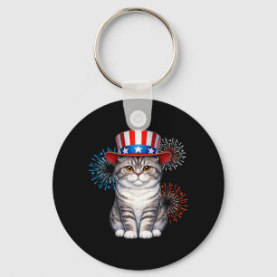 Porte-clés Chat écossais plissé du 4 juillet 4 juillet