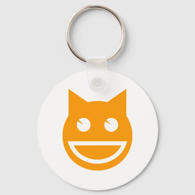 Porte-clés Chat Emoji souriant (Recto)
