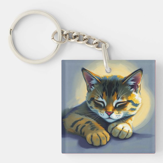 Porte-clés Chat endormi (Devant)