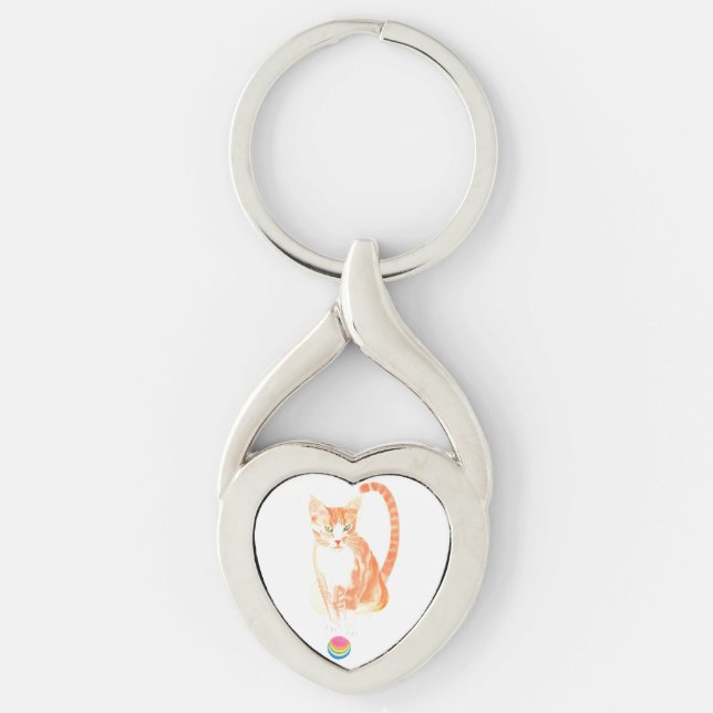 Porte-clés Chat et balle (Devant)