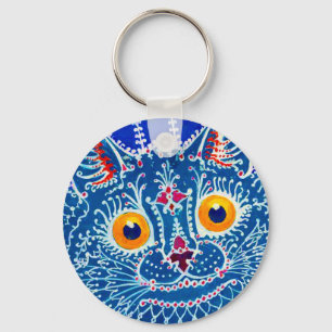Porte-clés Chat gothique bleu