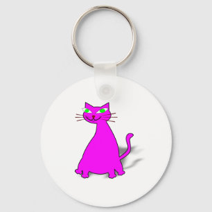 Porte-clés Chat gras rose