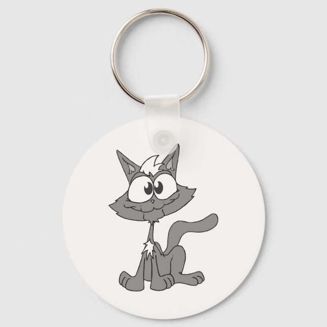 Porte-clés Chat gris (Recto)