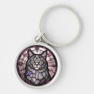 Porte-clés Chat gris 