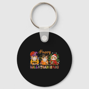 Porte-clés Chat Halloween Noël Joyeux Hallothanksmans Merci