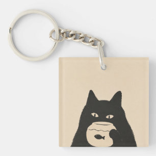 Porte-clés chat humeur poisson boule