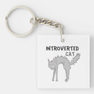 Porte-clés chat introverti drôle Cadeau pour ami