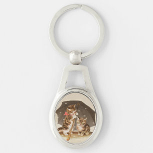 Porte-clés Chat Kitten chaton antique vintage jolie mignonne