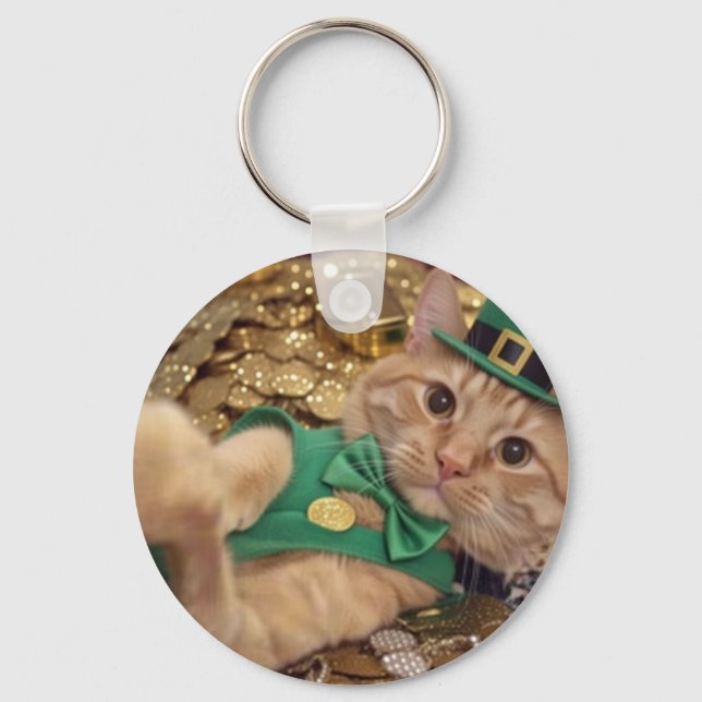 Porte-clés chat lutin de la Saint-Patrick (Recto)