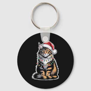 Porte-clés Chat Maine Coon Noël Xmas Chatons Amoureux des Cha