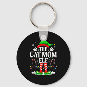 Porte-clés Chat Maman Elf Xmas Drôle Chats Amoureux Noël Ca