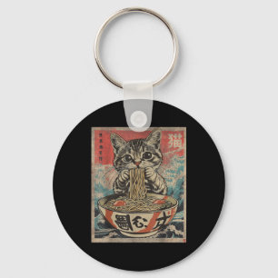Porte-clés Chat Manger Ramen nouilles Kawaii Anime Manga Japa