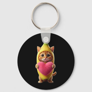 Porte-clés Chat Mignon Banane Cœur Hilarant Sarcastique Brain