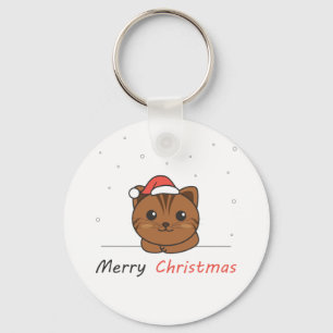 Porte-clés Chat Noël Neige Hiver Animaux Chats