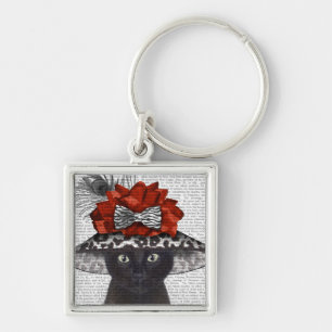 Porte-clés Chat noir avec Casquette fabuleux