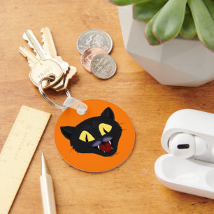 Porte-clés Chat noir d'Halloween
