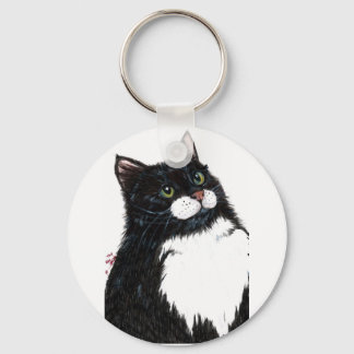 Porte-clés chat noir tux