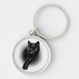 Porte-clés Chat noir Yellow Eyes T-shirt Chats Tee