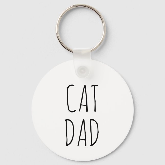 Porte-clés "Chat Papa" Simple Farmhouse moderne (Recto)