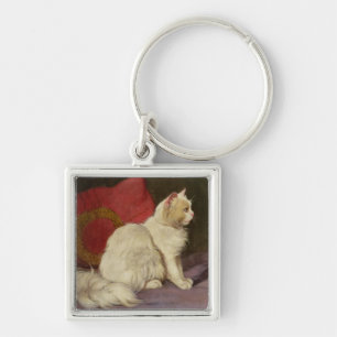Porte-clés Chat persan blanc