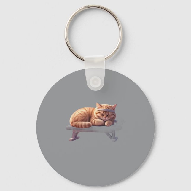 Porte-clés Chat Roux Endormi (Recto)