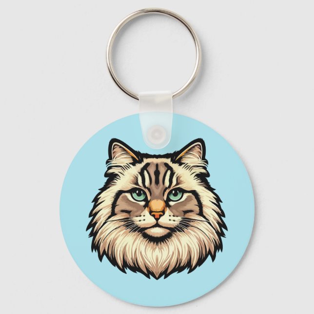 Porte-clés Chat sibérien (Recto)