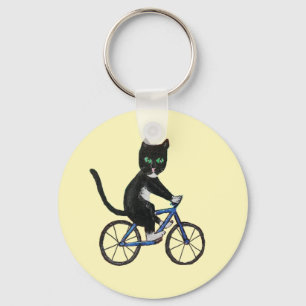 Porte-clés Chat sur une clé de vélo cycles amoureux de les ch
