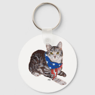 Porte-clés Chat tabby américain patriotique