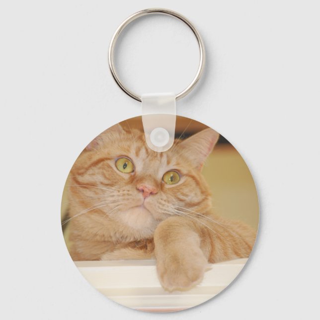 Porte-clés Chat Tabby Orange (Recto)