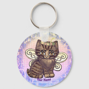 Porte-clés Chat tigré brun Fée