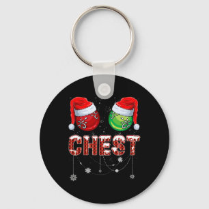 Porte-clés Châtaignes de famille à jumelles de Noël