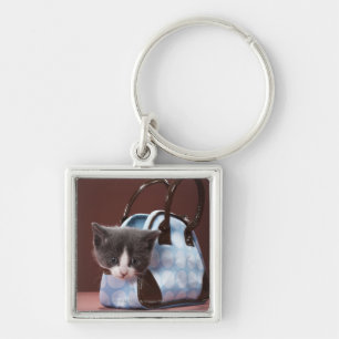 Porte-clés Chaton dans le sac à main
