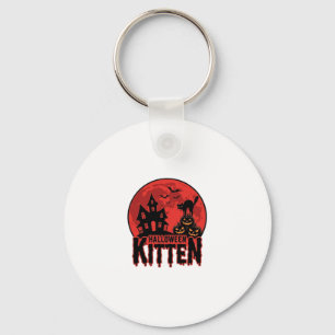 Porte-clés Chaton d'Halloween Maison Hantée Chat Graphique_1
