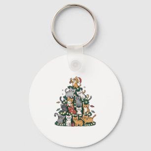 Porte-clés Chaton drôle Arbre de Noël Chat Animal Familier Am