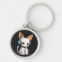Chaton Kawaii avec Écouteurs de Mode