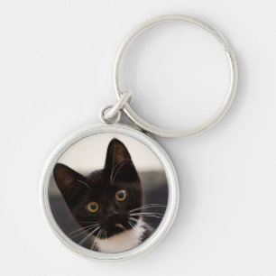 Porte-clés Chaton noir et blanc mignon de smoking