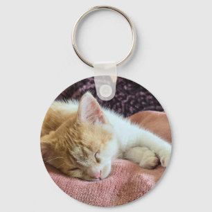 Porte-clés Chaton roux endormi