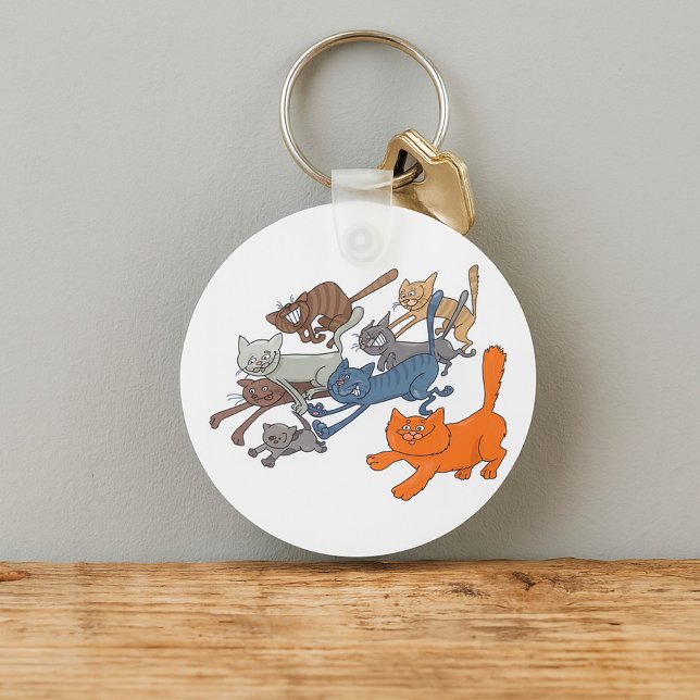 Porte-clés Chatons Fantaisistes Motif de Chats en Course (Créateur téléchargé)