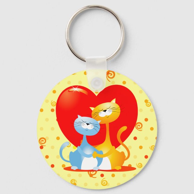 Porte-clés Chats amoureux, porte - clé (Recto)