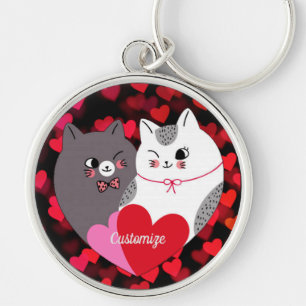 Porte-clés Chats d'amour personnalisés