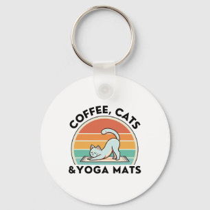 Porte-clés Chats De Café Et Tapis De Yoga Méditation Femmes H