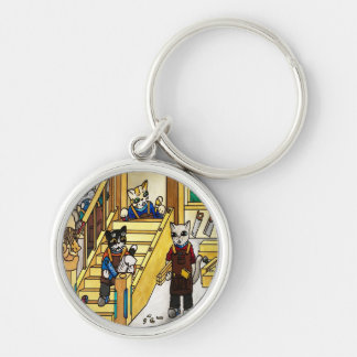 Porte-clés Chats de joaillerie en bois