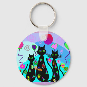 Porte-clés "Chats d'imaginaire d'été "