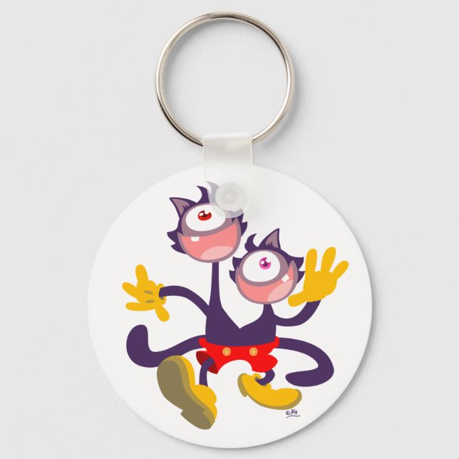Porte-clés Chats monoculaires en porte - clé de marche Tandem (Recto)