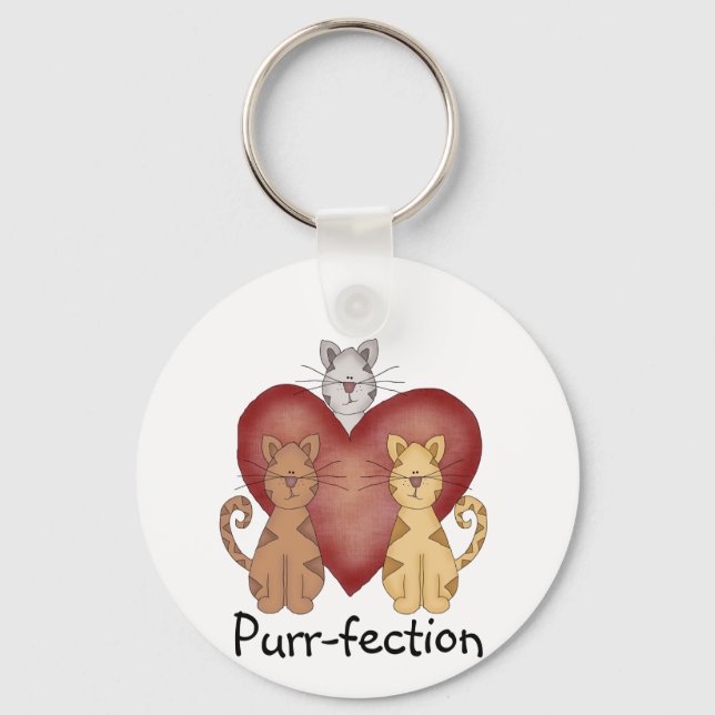 Porte-clés Chats Purr-fection Tshirts et cadeaux (Recto)