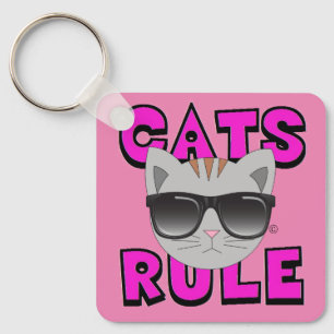 Porte-clés Chats Règle Lunettes de soleil Kitty Porte - clé