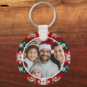 Porte-clés Chaud de Noël moche Rouge et vert
