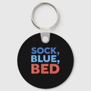 Porte-clés Chaussette Lit Bleu Mème Drôle _1
