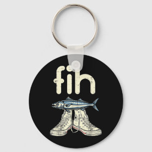 Porte-clés Chaussure en toile Fih Poisson Citation drôle Humo