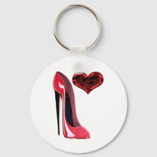 Porte-clés Chaussure et coeur 3D stylets rouges